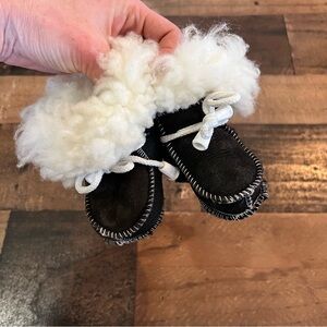 Faux Leather Handmade Polish Baby Winter Booties (Size 6-12M)